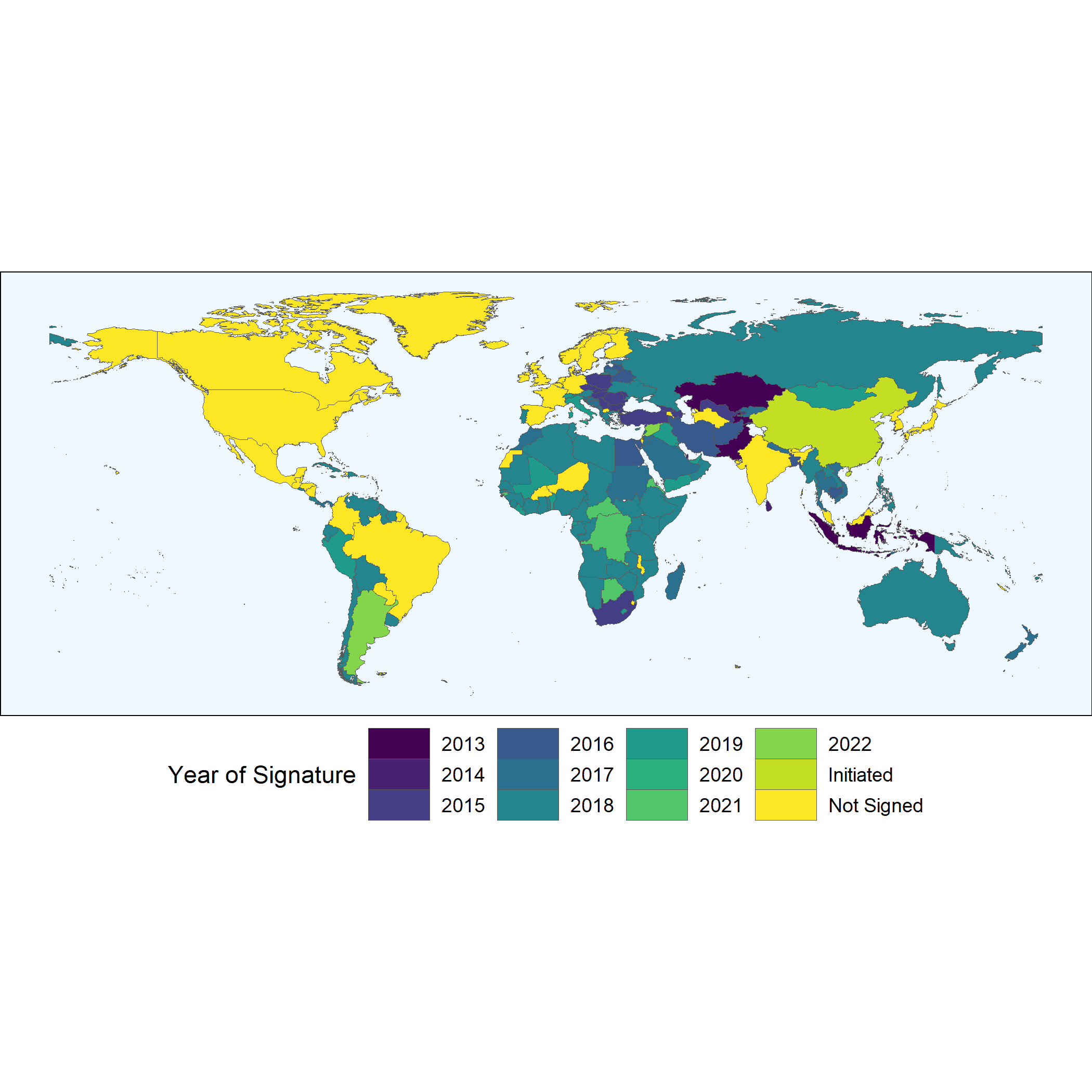 Global membership in the BRI